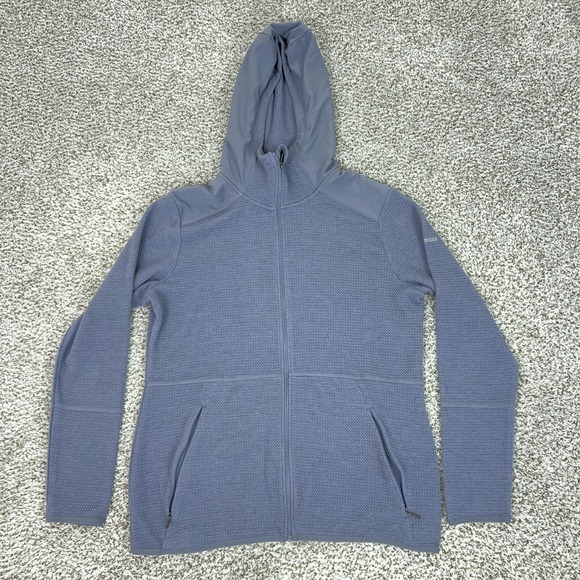 Columbia Jackets & Blazers - Columbia Jacket Womens XL Blue Hooded Textured Knit Full Zip Outdoor Sweater